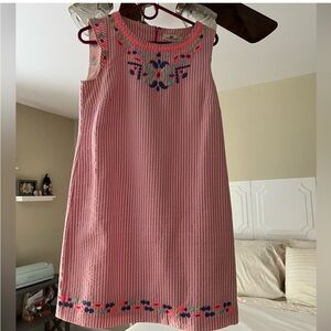 Pink Embroidered Sleeveless Mini Dress